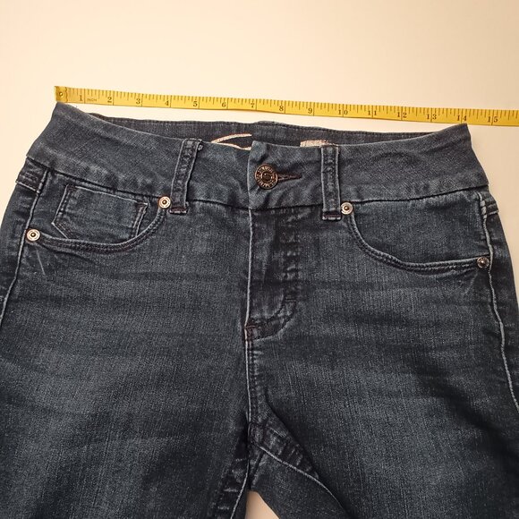 Seven7 Jeans Size 6 Tummyless Mid Rise Skinny Leg Dark Wash - Picture 7 of 10